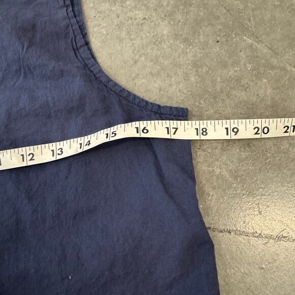 Vintage Y2k Navy Embroidered Paisley Whimsical Boho Tank Top Cotton Dress Medium - Picture 4 of 5